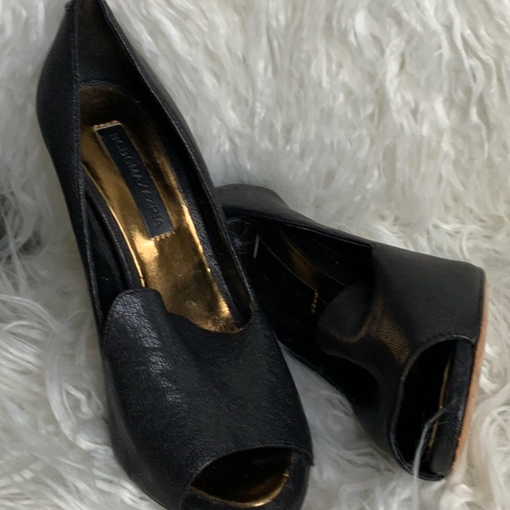 Black Peep Toe Heels